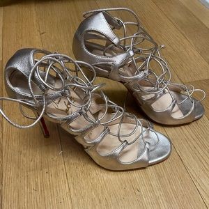 Christian Louboutin Gold Lace Up Sandals (sz 36)